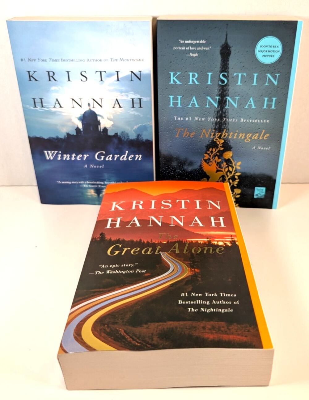 Kristin Hannah 3 Book Lot The Nightingale Great Alone Winter Garden Like New